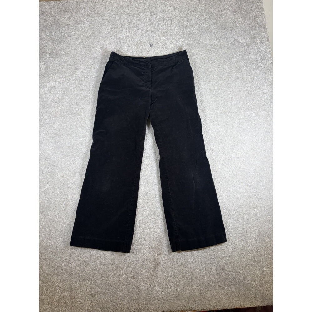 trina turk black wide leg‎ cropped velvet pants 6